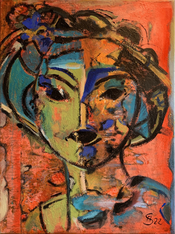 'Red Lady' - Acryl - 60 x 80 cm - Annemarie Seidel