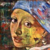 'Das Mädchen mit dem Perlenohrring'  - Acryl 80 x 80 cm - Annemarier Seidel - artelier41