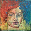 'Rot trifft Blau' - Acryl - 80 x 80 cm - Annemarie Seidel - artelier41