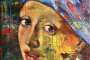 'Das Mädchen mit dem Perlenohrring'  Acryl 80 x 80 cm - Annemarier Seidel - artelier41
