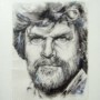 'Reinhold Messner' - Geschenk an Reinhold Messner - geschöpftes Papier auf Leinwand Acryl / Collage 80 x 100 cm - Annemarie Seidel - artelier41